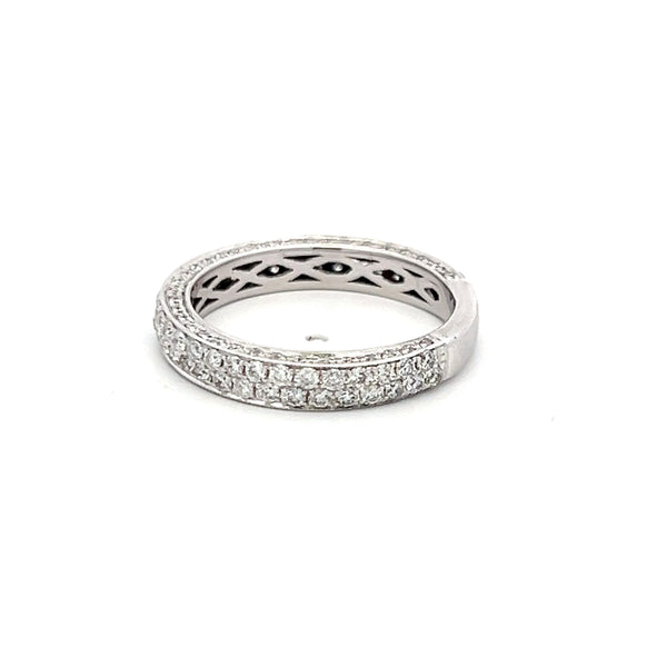 0.85 Carat Round Brilliant Diamond Platinum Wedding Band Ring