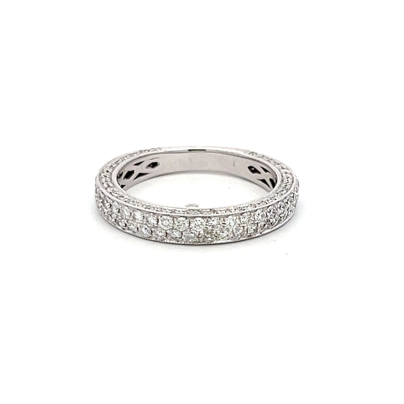 0.85 Carat Round Brilliant Diamond Platinum Wedding Band Ring