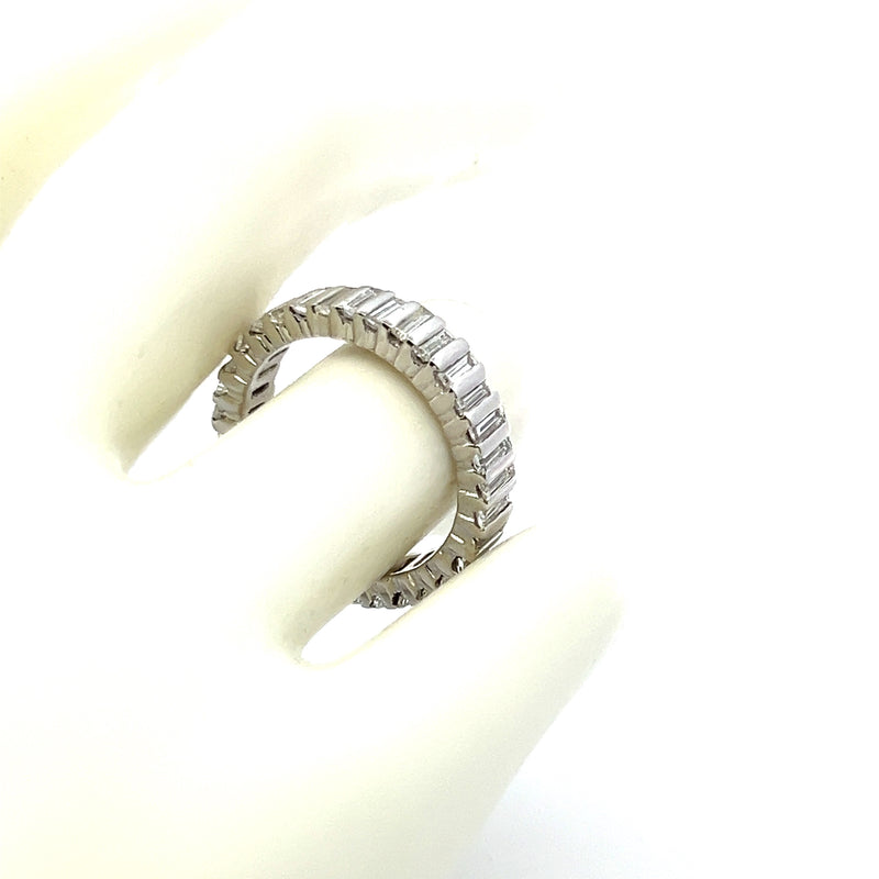 2.25 Carat Baguette Shape G VS1 Diamond Platinum Eternity Band Ring