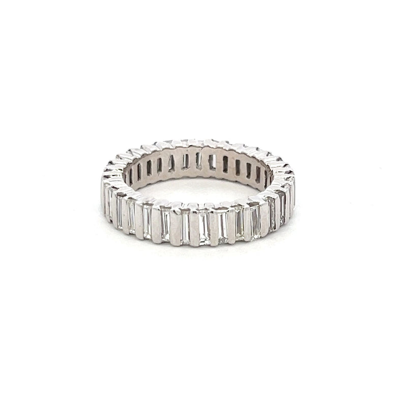 2.25 Carat Baguette Shape G VS1 Diamond Platinum Eternity Band Ring