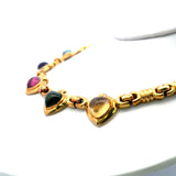 36.00 Carat Heart Shape Gem Stones 18 Karat Yellow Gold Link Necklace