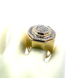 1.55 Carat Round Brilliant H VS2 Diamond 14 Karat Yellow Gold Cocktail Ring