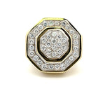 1.55 Carat Round Brilliant H VS2 Diamond 14 Karat Yellow Gold Cocktail Ring