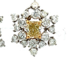 7.36 Carat Round and Radiant Cut Fancy Brown Yellow Diamond Plat Earrings