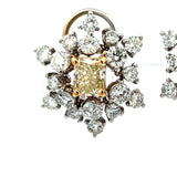 7.36 Carat Round and Radiant Cut Fancy Brown Yellow Diamond Plat Earrings