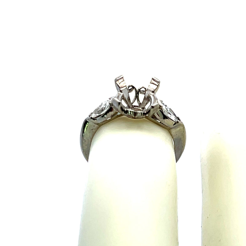 0.30 Carat Marquis Shape F VS1 Diamond Platinum Semi Mount Ring