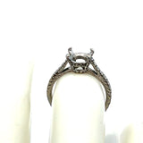 0.60 Carat Round Brilliant G SI2 Diamond Platinum Semi Mount Ring