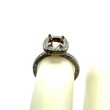 0.85 Carat Round Brilliant H VS2 Diamond 18 Karat White Gold Semi Mount Ring