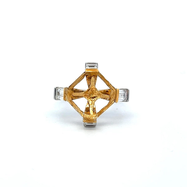 1.10 Carat Emerald Cut Diamond 18 Karat White Gold Semi Mount Ring