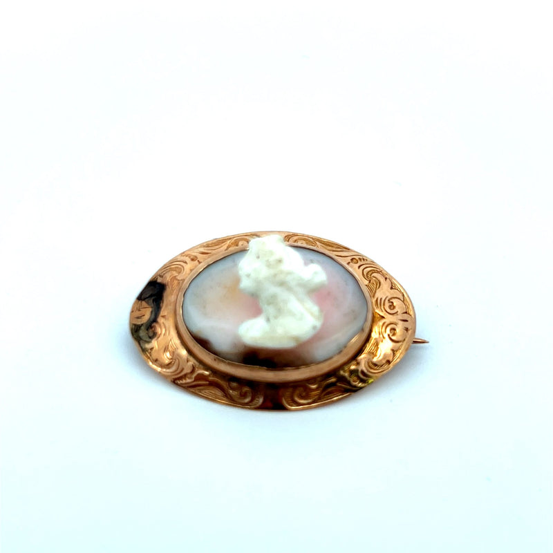 Antique 2.50 Grams Cameo 10 Karat Rose Gold Pin