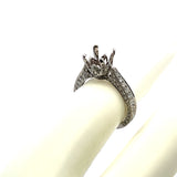 0.90 Carat Round Brilliant F VS2 Diamond 14 Karat White Gold Semi Mount Ring