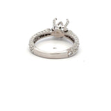 0.90 Carat Round Brilliant F VS2 Diamond 14 Karat White Gold Semi Mount Ring