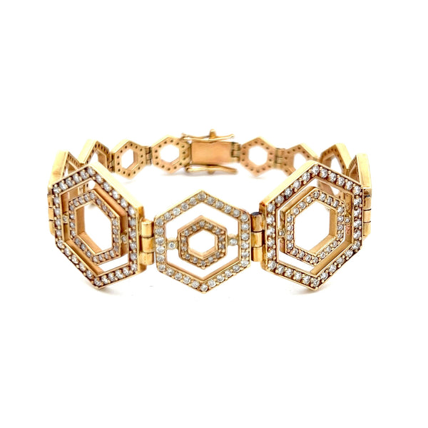 2.00 Carat Round Brilliant G VS2 Diamond 14 Karat Yellow Gold Link Bracelet