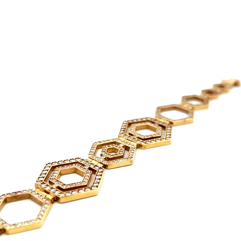 2.00 Carat Round Brilliant G VS2 Diamond 14 Karat Yellow Gold Link Bracelet