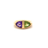 Bvlgari 1.25 Carat Triangular Shape Amethysts 18 Karat Yellow Gold Cocktail Ring