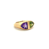 Bvlgari 1.25 Carat Triangular Shape Amethysts 18 Karat Yellow Gold Cocktail Ring