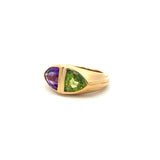 Bvlgari 1.25 Carat Triangular Shape Amethysts 18 Karat Yellow Gold Cocktail Ring