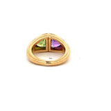 Bvlgari 1.25 Carat Triangular Shape Amethysts 18 Karat Yellow Gold Cocktail Ring