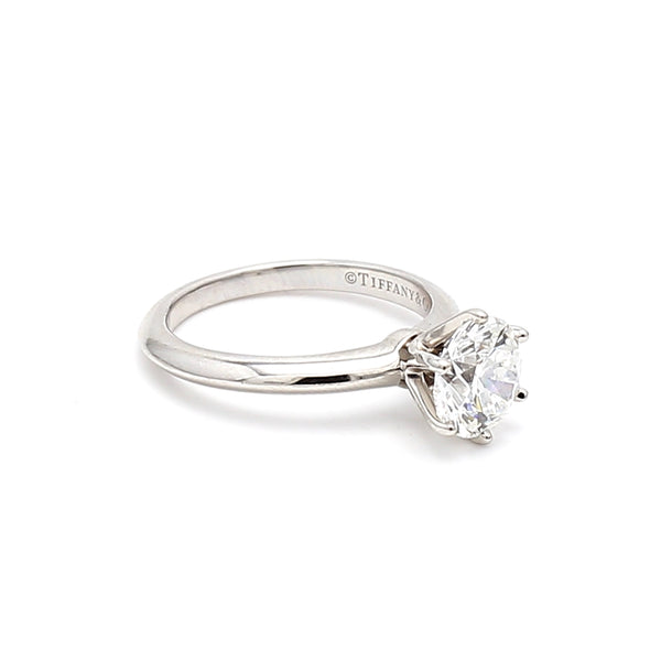 Tiffany & Co 1.36 Carat Round Brilliant G VS1 Diamond Platinum Engagement Ring