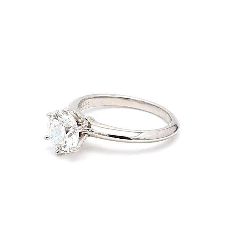 Tiffany & Co 1.36 Carat Round Brilliant G VS1 Diamond Platinum Engagement Ring