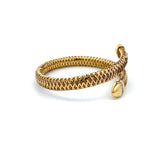 Roberto Coin 0.16 Carat Round Diamond 18K Yellow Gold Coil Bracelet Bracelet