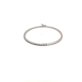 0.40 Carat Round Brilliant G SI1 Diamond 18 Karat White Gold Bangle Bracelet