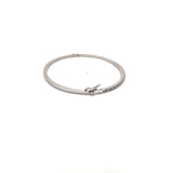 0.40 Carat Round Brilliant G SI1 Diamond 18 Karat White Gold Bangle Bracelet