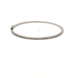 0.40 Carat Round Brilliant G SI1 Diamond 18 Karat White Gold Bangle Bracelet