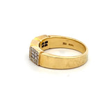 0.78 Carat Round Brilliant and Emerald Cut Diamond 18K Yellow Gold Band Ring