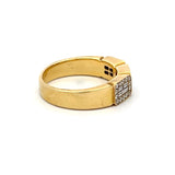 0.78 Carat Round Brilliant and Emerald Cut Diamond 18K Yellow Gold Band Ring