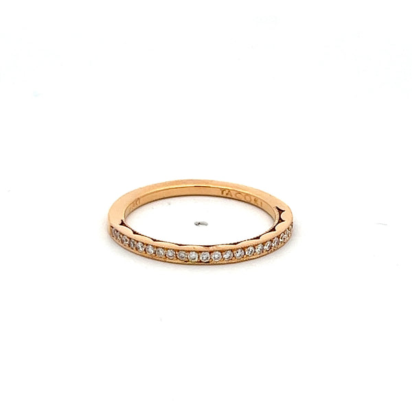 Tacori 0.17 Carat Round Brilliant G VS1 Diamond 18 Karat Rose Gold Band Ring