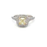 Tiffany & Co 0.90 Carat Cushion Fancy Yellow Diamond 18K YG/Plat Engagement Ring