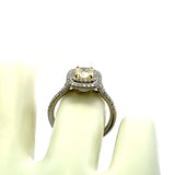 Tiffany & Co 0.90 Carat Cushion Fancy Yellow Diamond 18K YG/Plat Engagement Ring