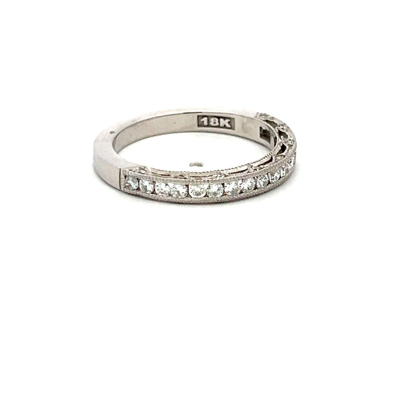 Tacori 0.45 Carat Round Brilliant Diamond 18K White Gold Half-Eternity Ring