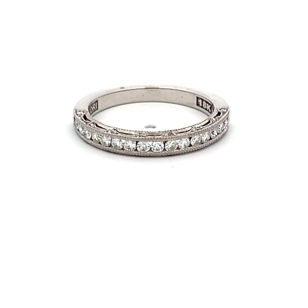 Tacori 0.45 Carat Round Brilliant Diamond 18K White Gold Half-Eternity Ring