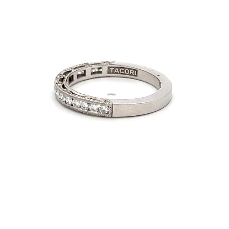 Tacori 0.45 Carat Round Brilliant Diamond 18K White Gold Half-Eternity Ring