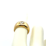 0.67 Carat Rose Cut H VS1 Diamond 18 Karat Yellow Gold Engagement Ring