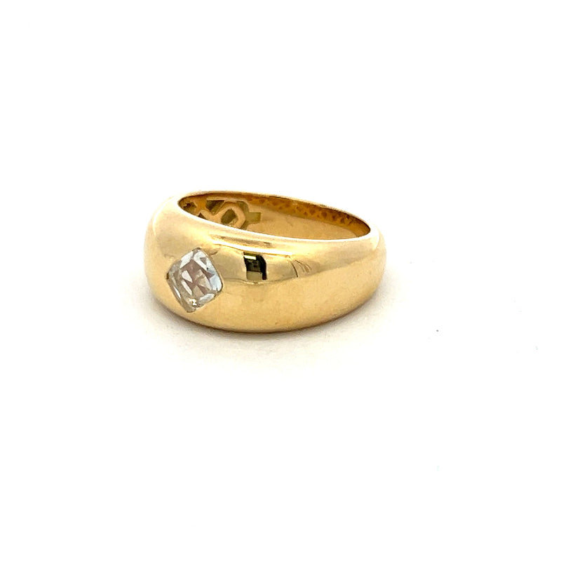 0.67 Carat Rose Cut H VS1 Diamond 18 Karat Yellow Gold Engagement Ring