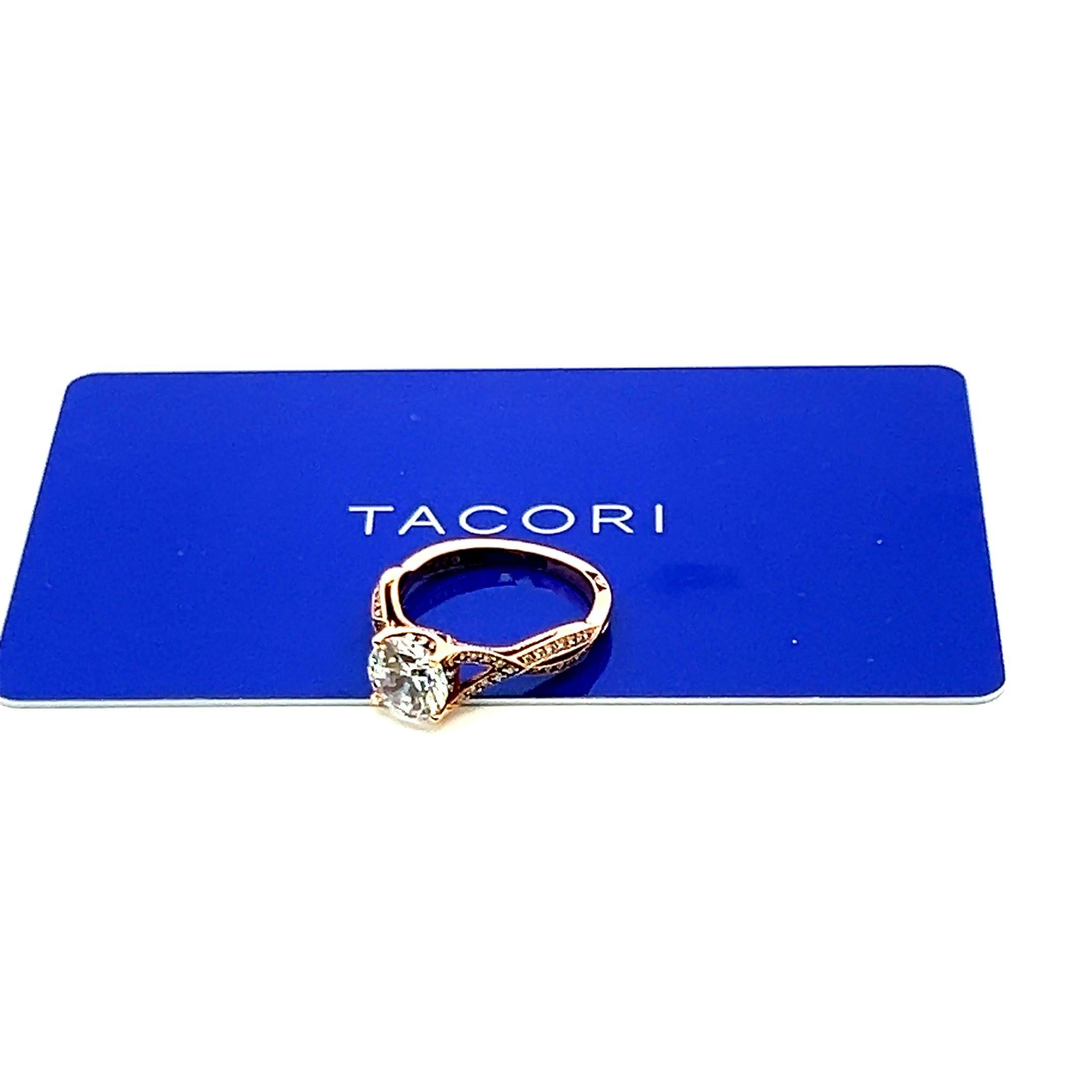 Tacori 18K Rose Gold Engagement Ring 1.5ct Lab-Grown and 0.22ct Natural Diamonds