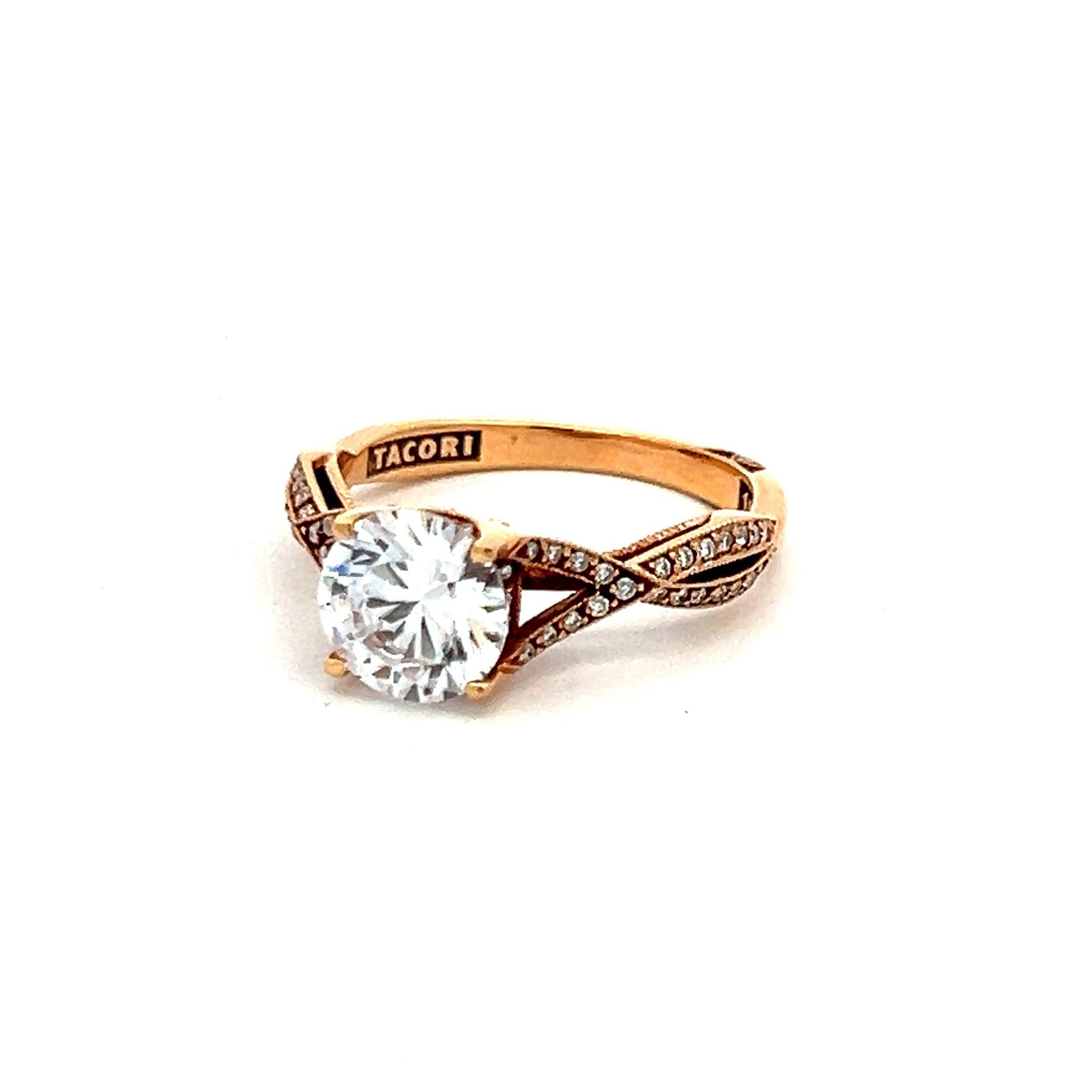 Tacori 18K Rose Gold Engagement Ring 1.5ct Lab-Grown and 0.22ct Natural Diamonds