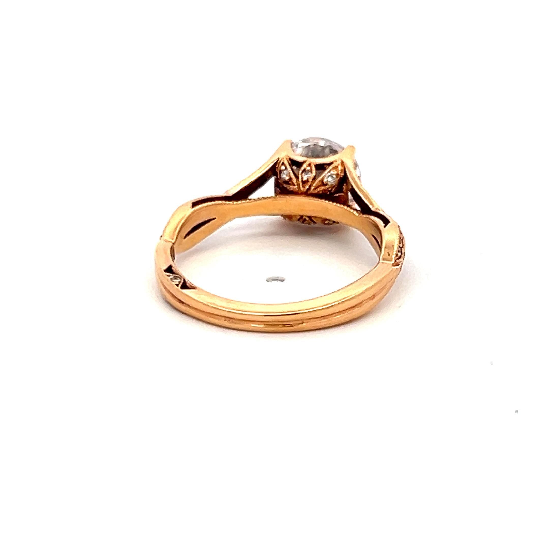 Tacori 18K Rose Gold Engagement Ring 1.5ct Lab-Grown and 0.22ct Natural Diamonds