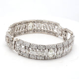 20.80 Carat Round Brilliant and Marquis and Baguette Diamond Platinum Art-Deco Bracelet