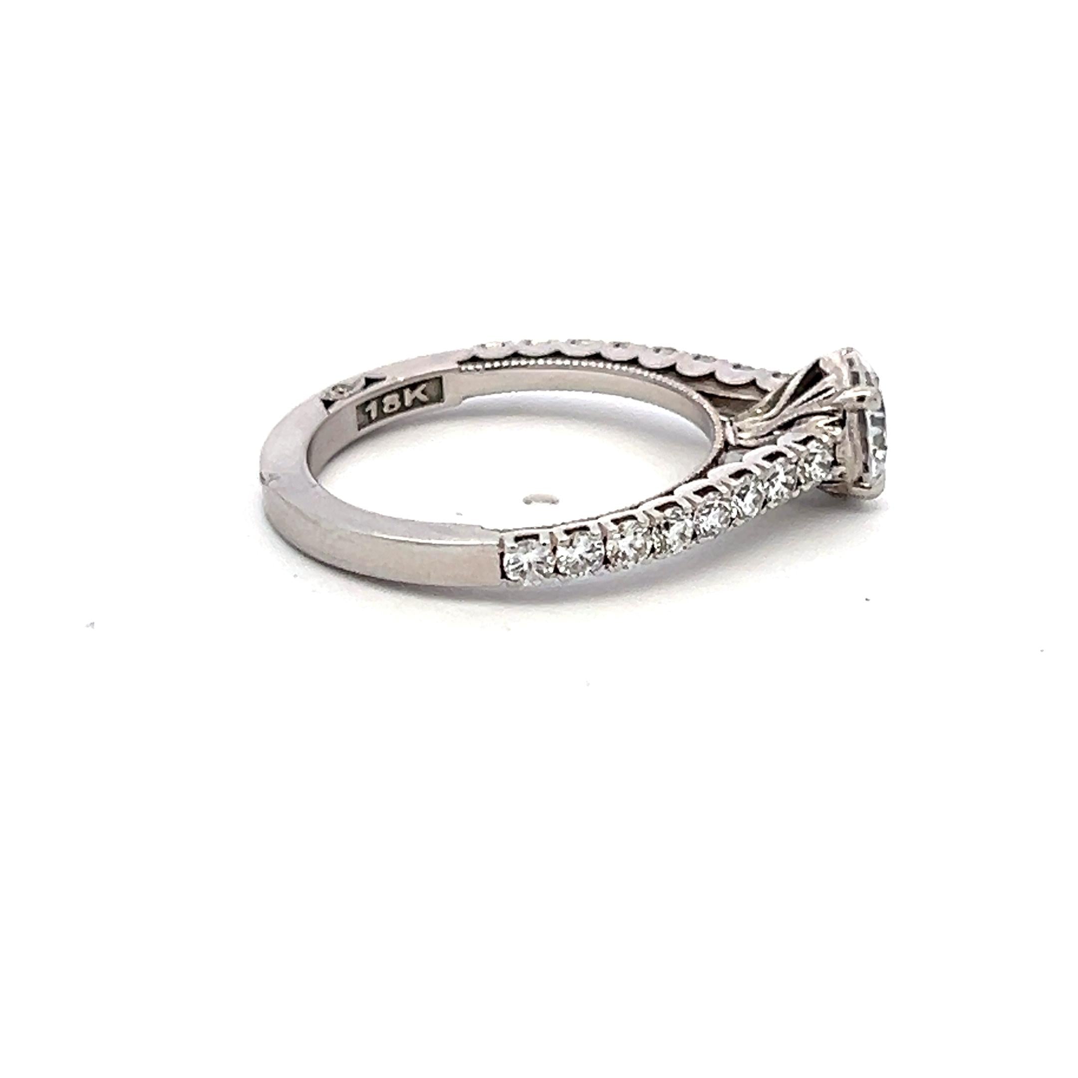 Tacori 18K White Gold Engagement Ring 0.75ct Lab-Grown & 0.53ct Natural Diamonds