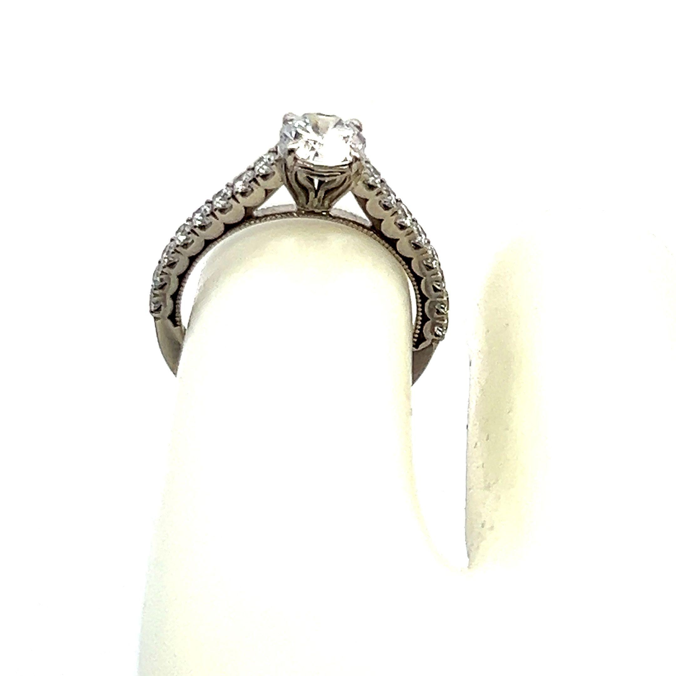 Tacori 18K White Gold Engagement Ring 0.75ct Lab-Grown & 0.53ct Natural Diamonds