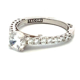 Tacori 0.80 Carat CZ 0.53 Carat Round Diamond 18K White Gold Semi Mount Ring