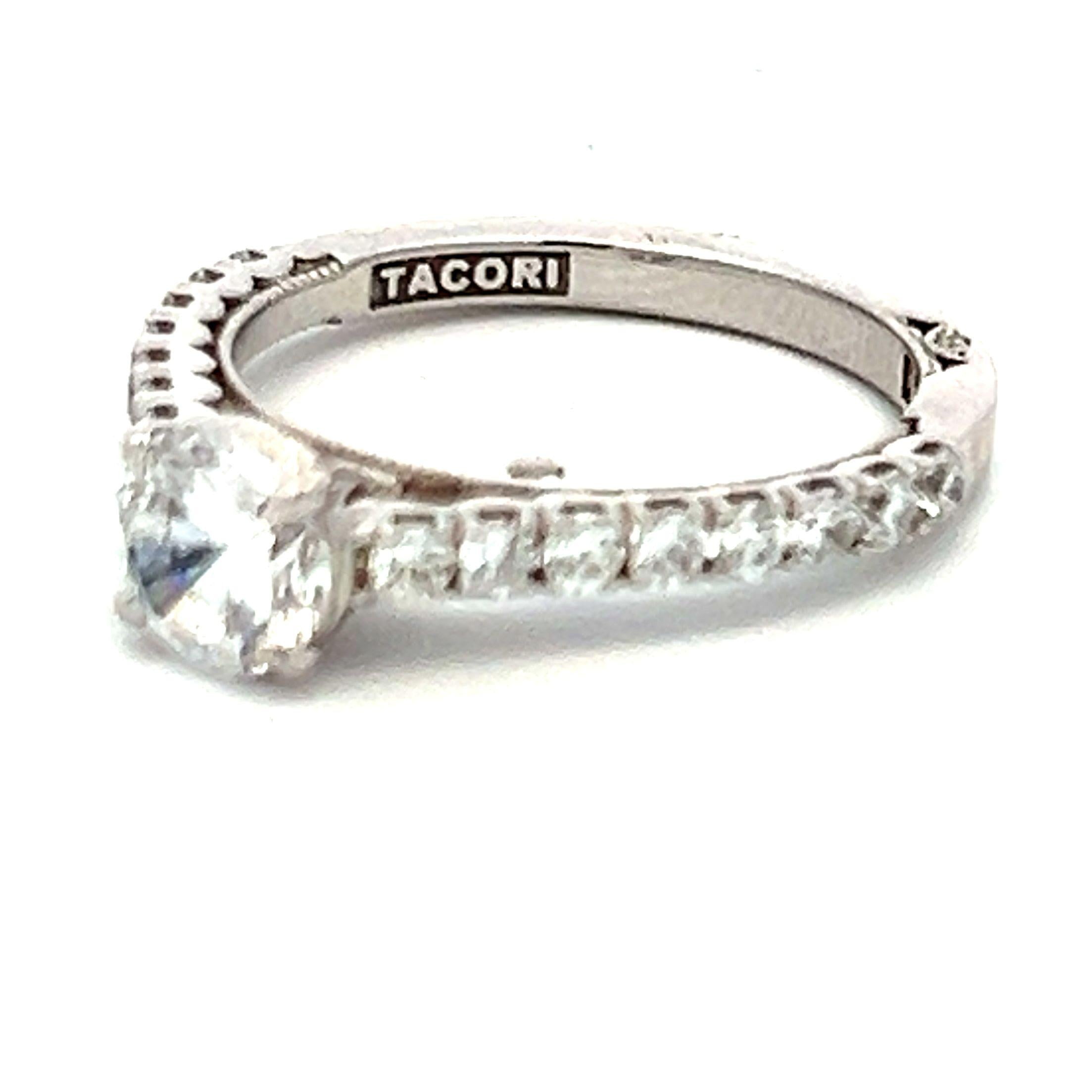 Tacori 18K White Gold Engagement Ring 0.75ct Lab-Grown & 0.53ct Natural Diamonds