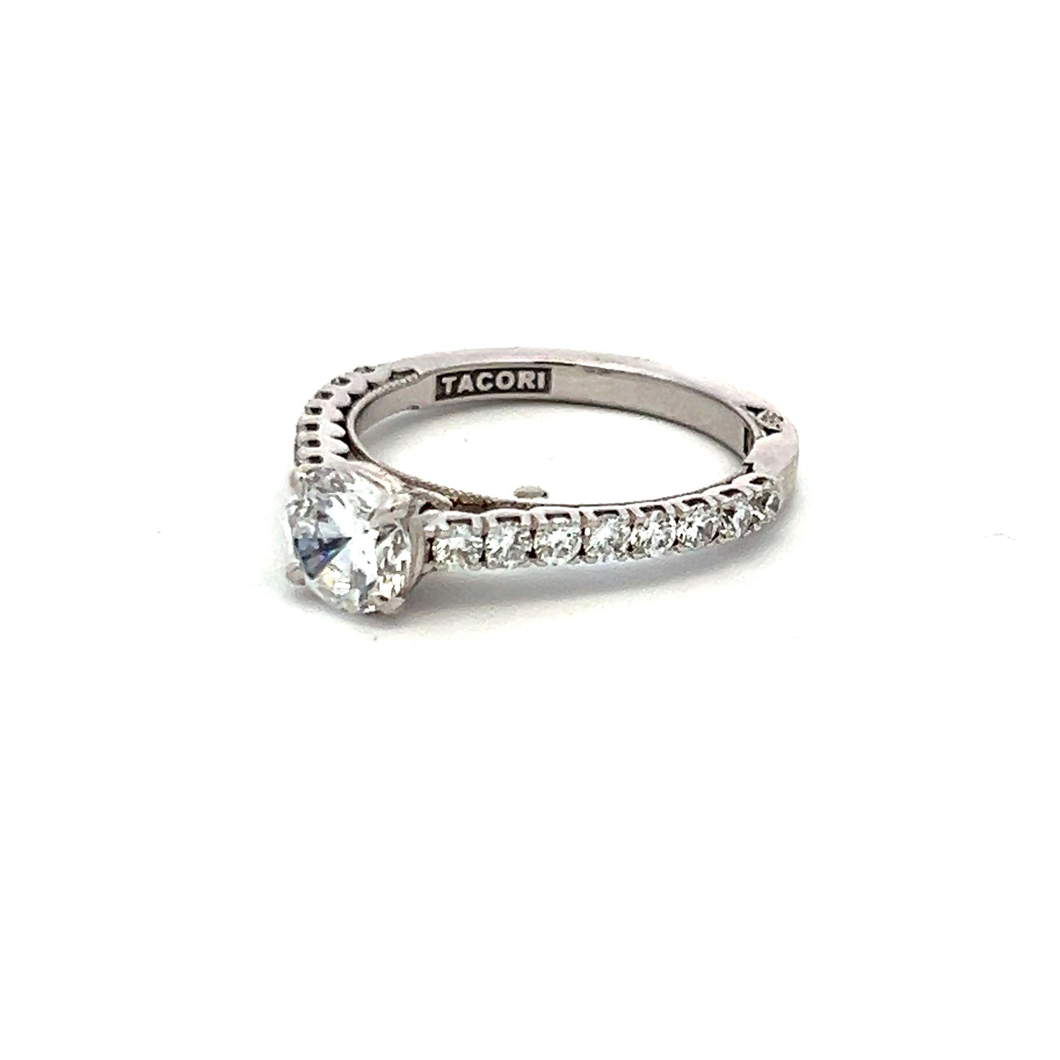 Tacori 18K White Gold Engagement Ring 0.75ct Lab-Grown & 0.53ct Natural Diamonds