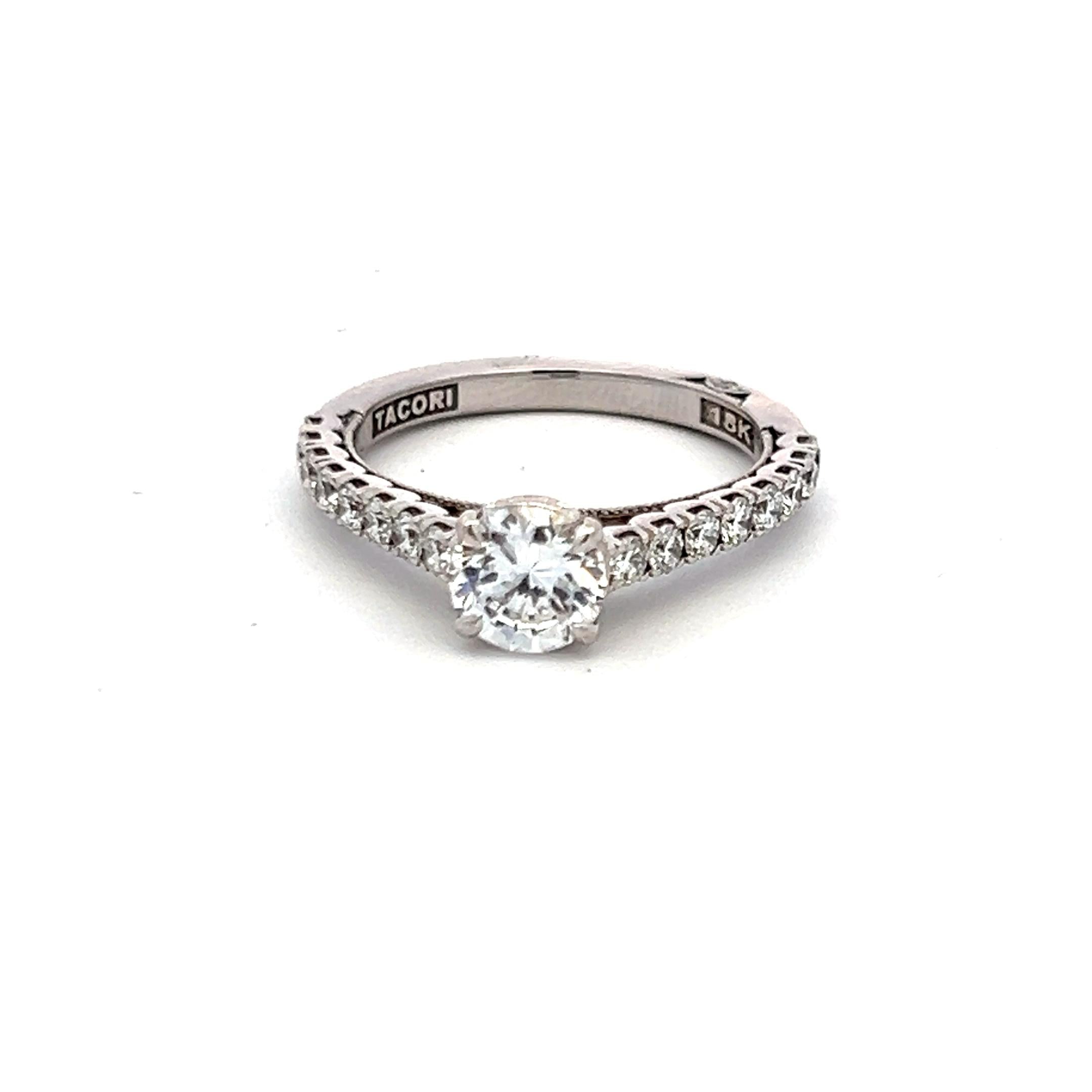 Tacori 18K White Gold Engagement Ring 0.75ct Lab-Grown & 0.53ct Natural Diamonds