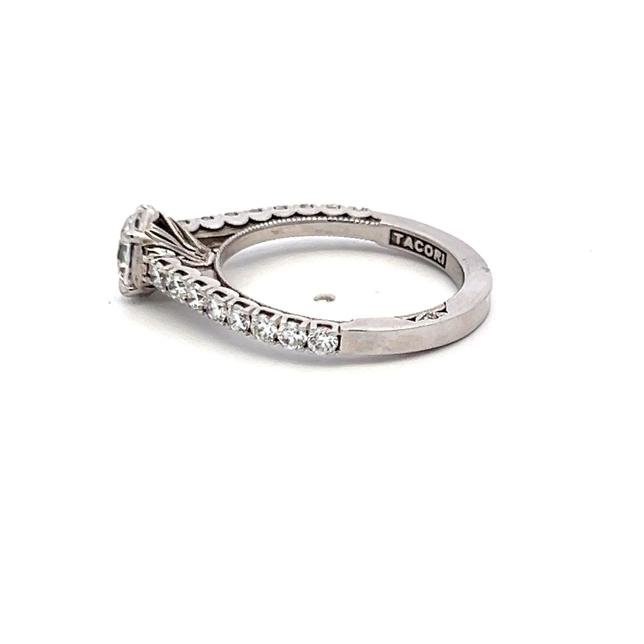 Tacori 18K White Gold Engagement Ring 0.75ct Lab-Grown & 0.53ct Natural Diamonds