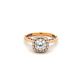 Tacori 1.25 Carat CZ 0.17 Carat Round Diamond 18K Rose Gold Semi Mount Ring